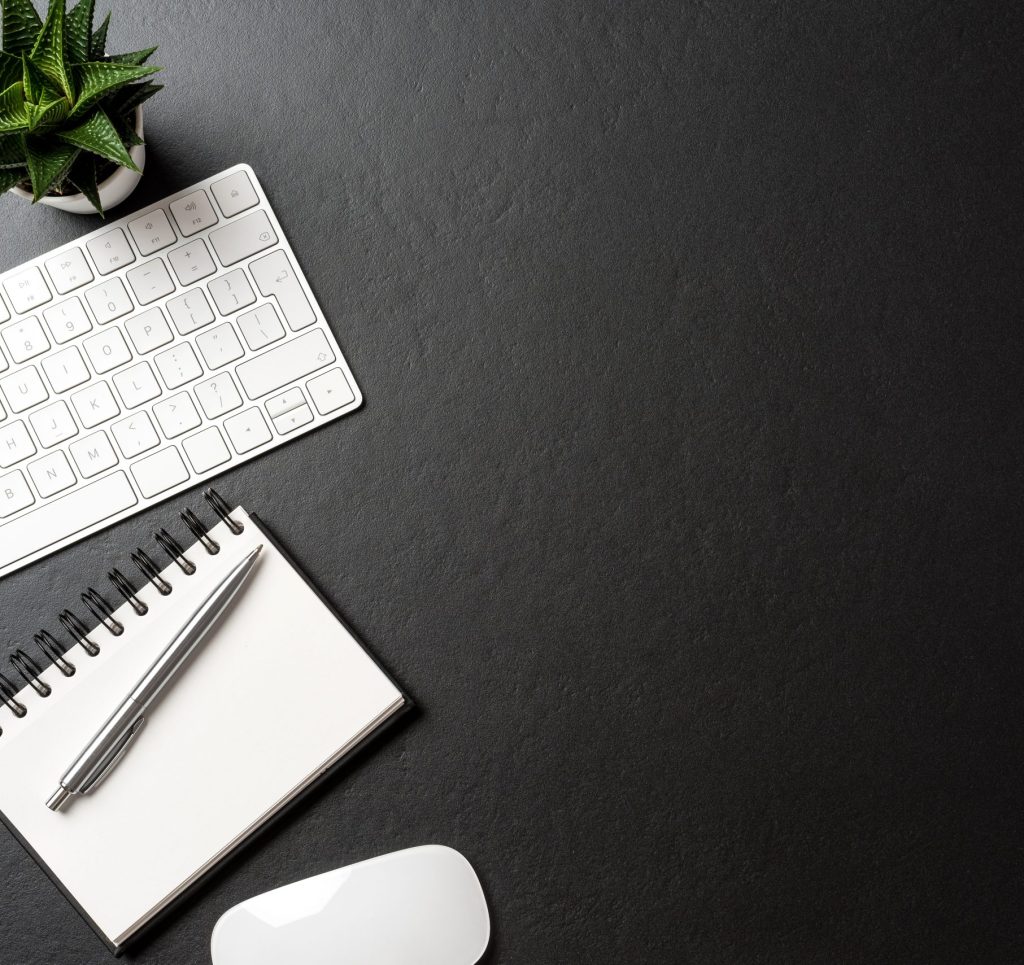 Modern office desktop with copy space